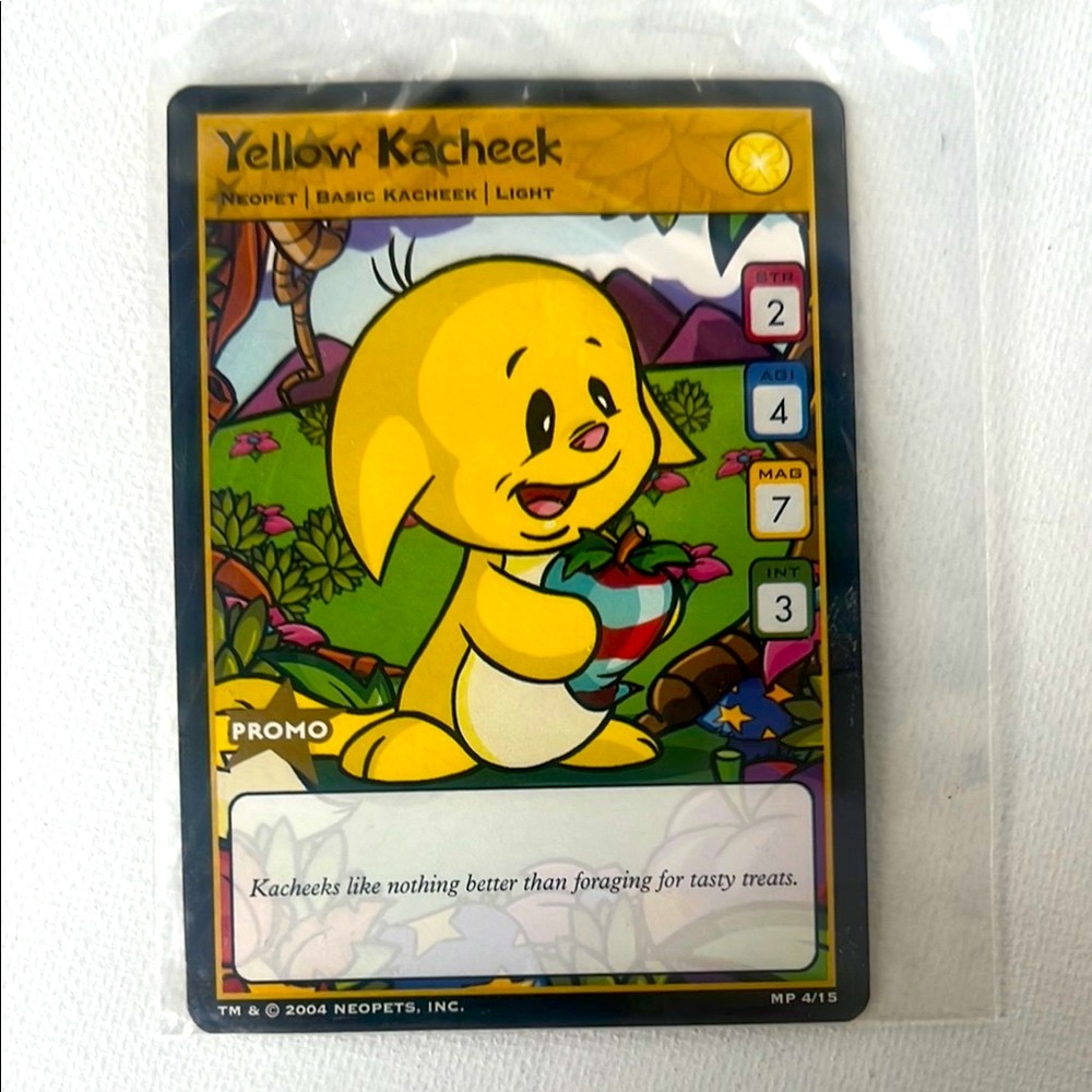 💥3/10 Sale - 2004 Yellow Kacheek Neopets Promo Card